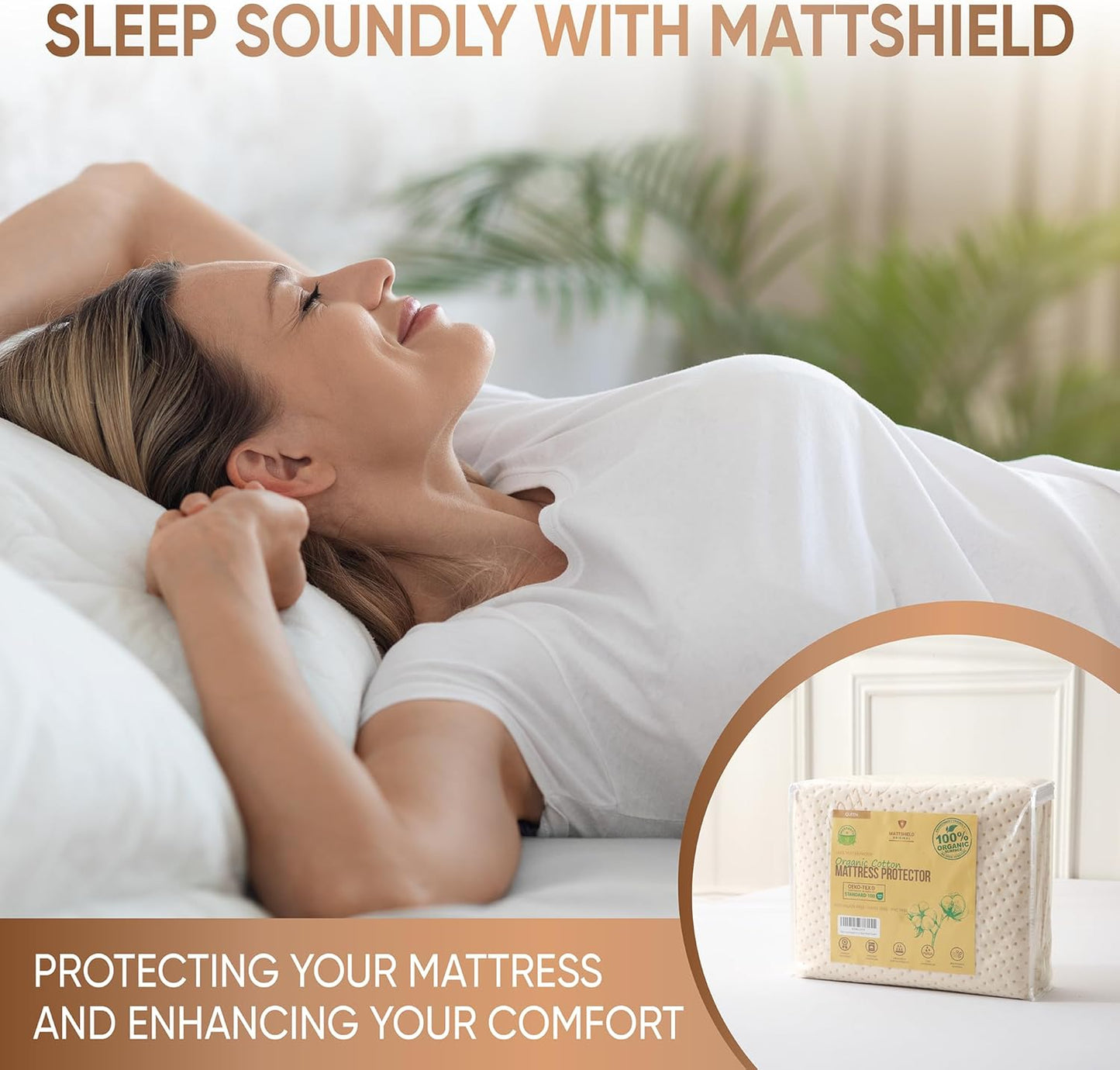 Luxury Waterproof Organic Mattress Protector Twin XL - Organic Cotton Breathable Mattress Pad Cover