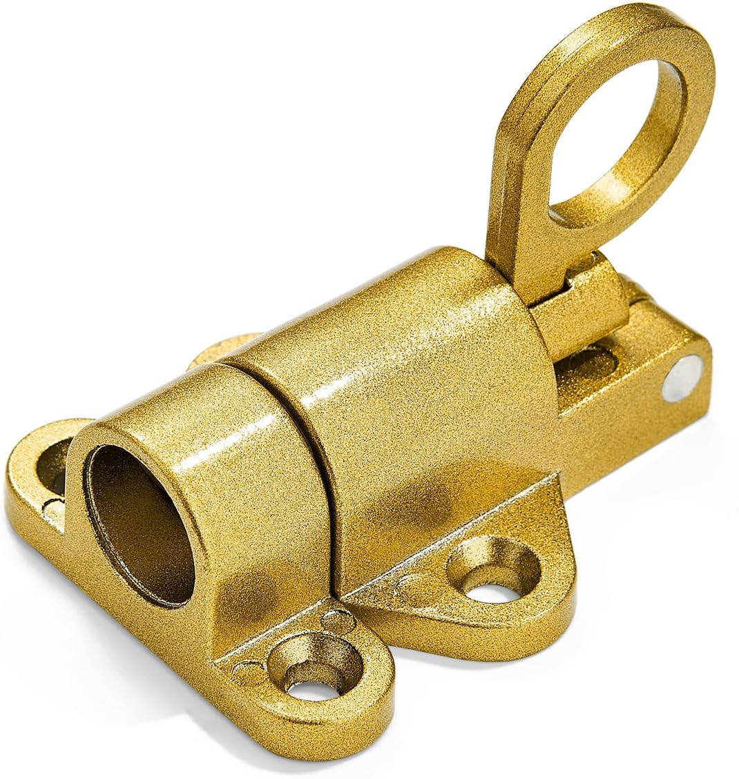 3 Packs Self-Closing Latches，Gold Spring Door Lock，Resilient Bolt Latch Aluminum Alloy Safety
