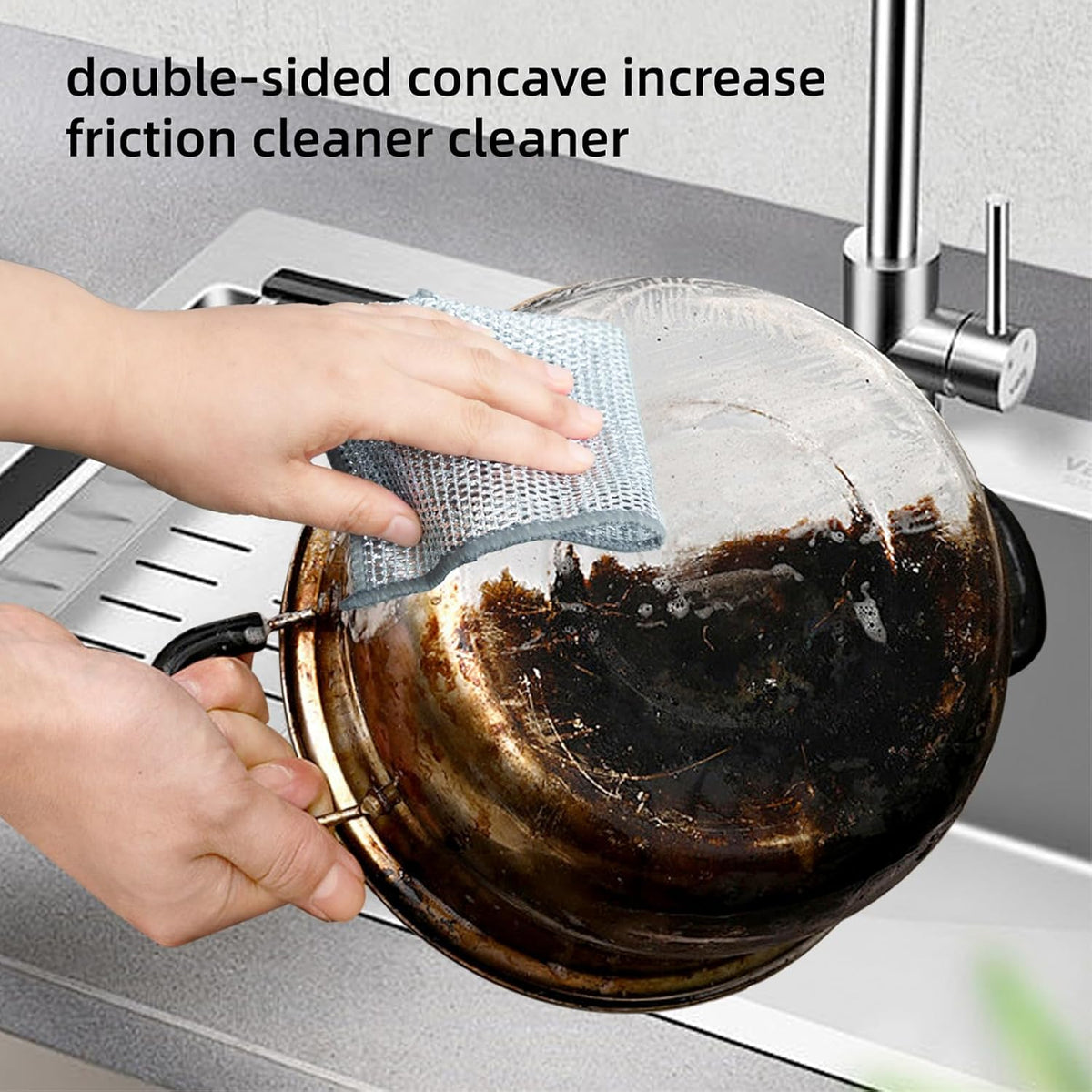 5Pcs Non Scratch Wire Dishcloth, Multipurpose Wire Dishwashing Rags, Steel Metal Wire Cloth Mesh