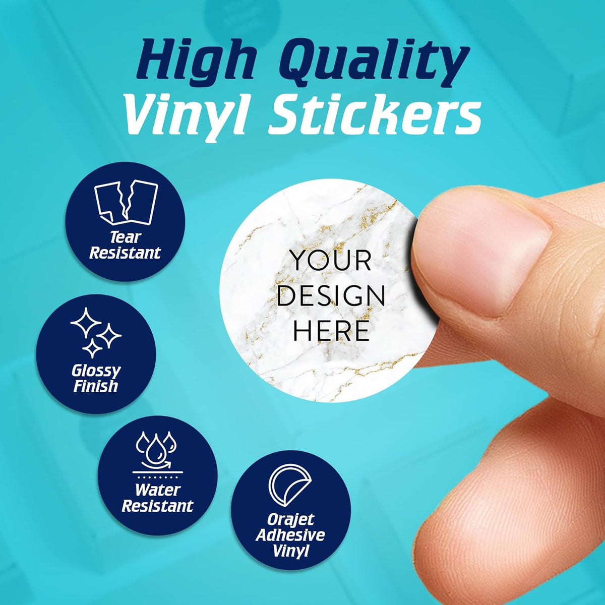 100 Custom Vinyl Stickers - Upload Your own Image, Text, Design, Logo - Personalized Logo Labels