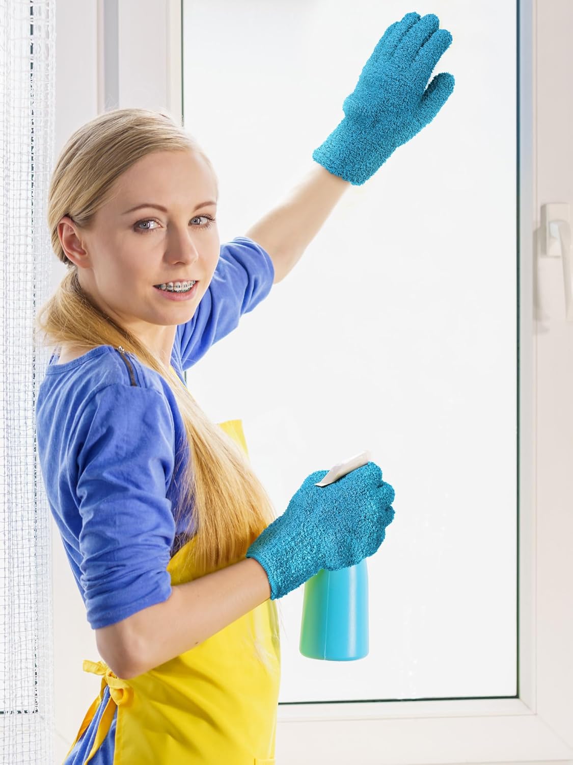 Patelai 3 Pairs Microfiber Plant Dusting Gloves Leaf Cleaning Gloves for Indoor Plants, Blinds