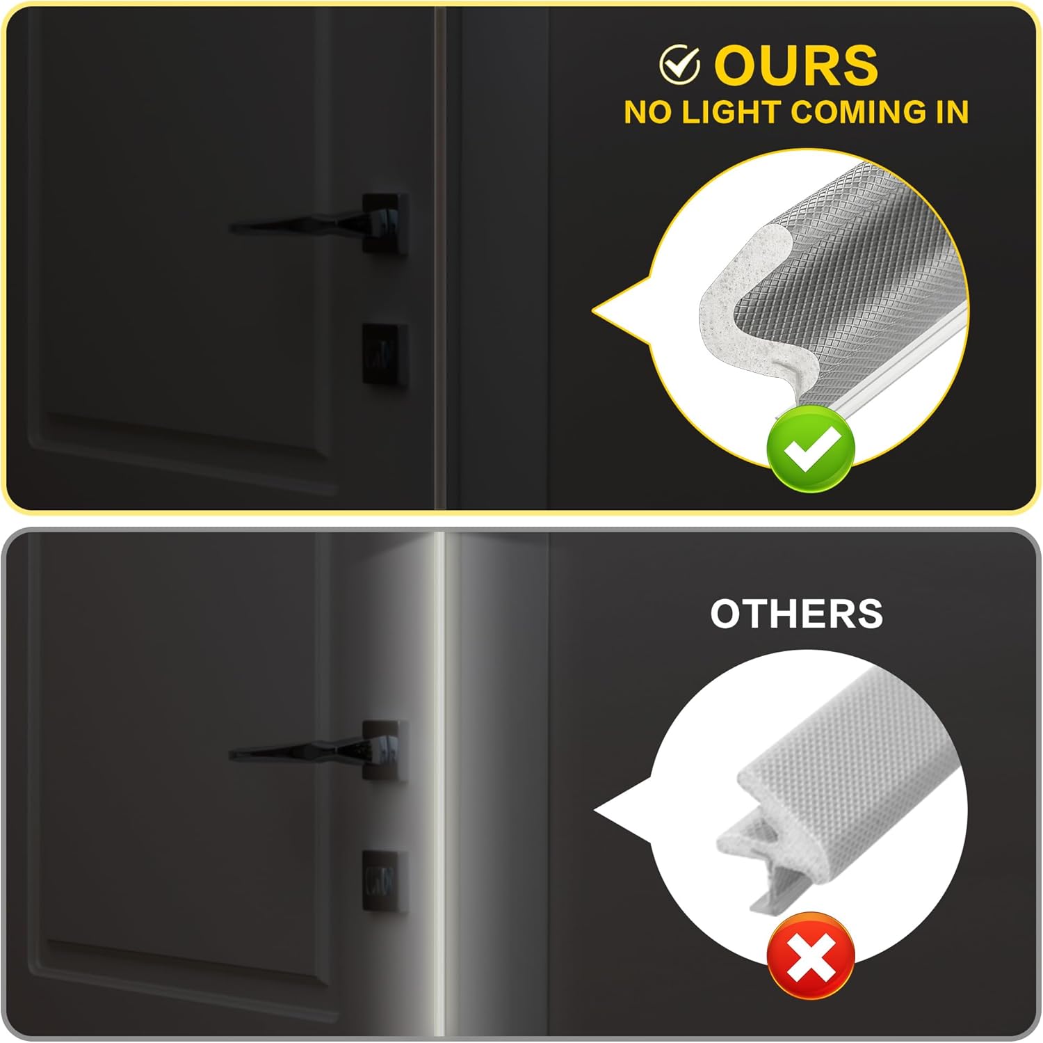 Weather Stripping Door Seal Strip Soundproof Q Foam Tape, Exterior Door Insulation Strip for Large