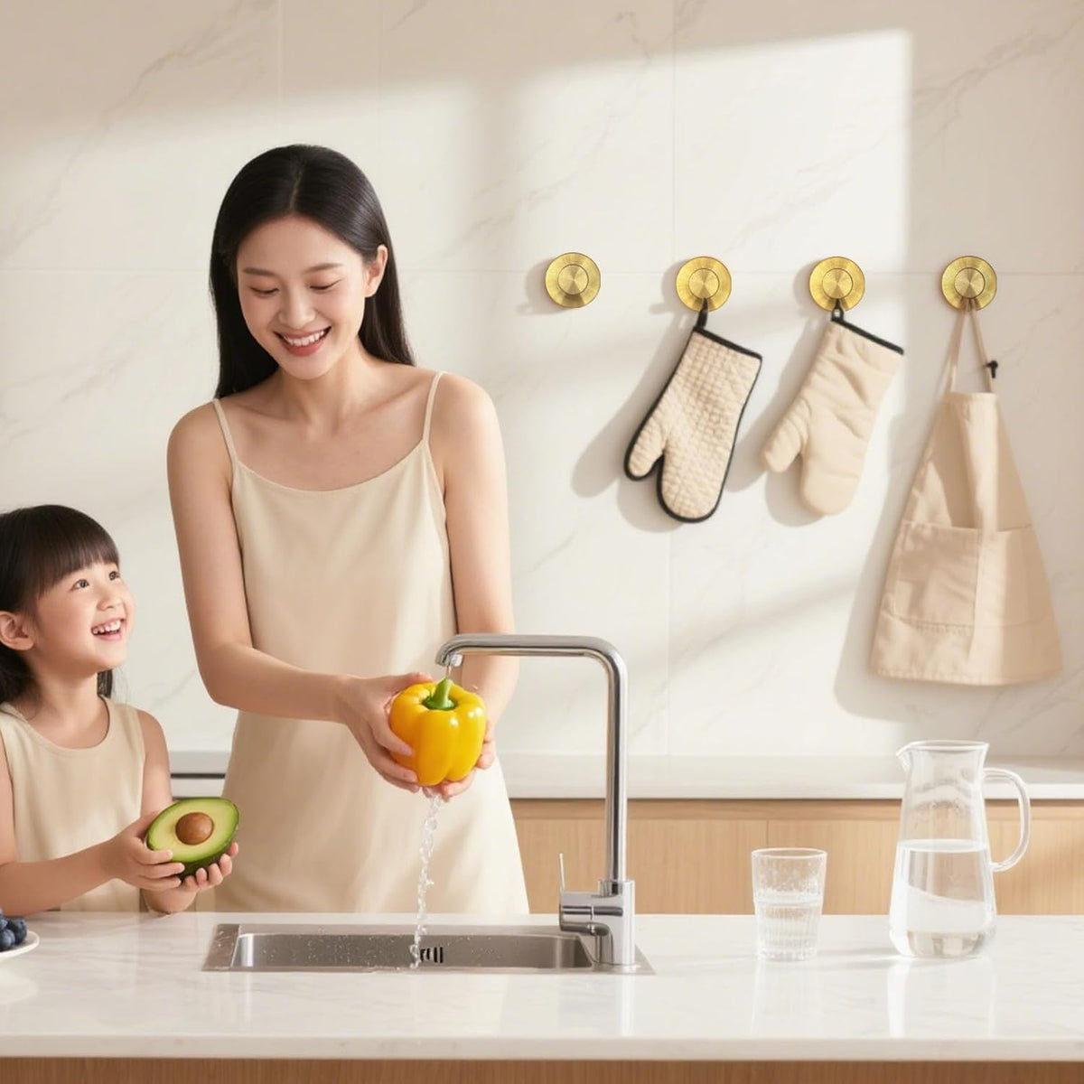 4 Pcs Suction Cup Hooks for Shower，Removable Hooks，Towel Hook，Suction Hook for Bathroom, Bedroom