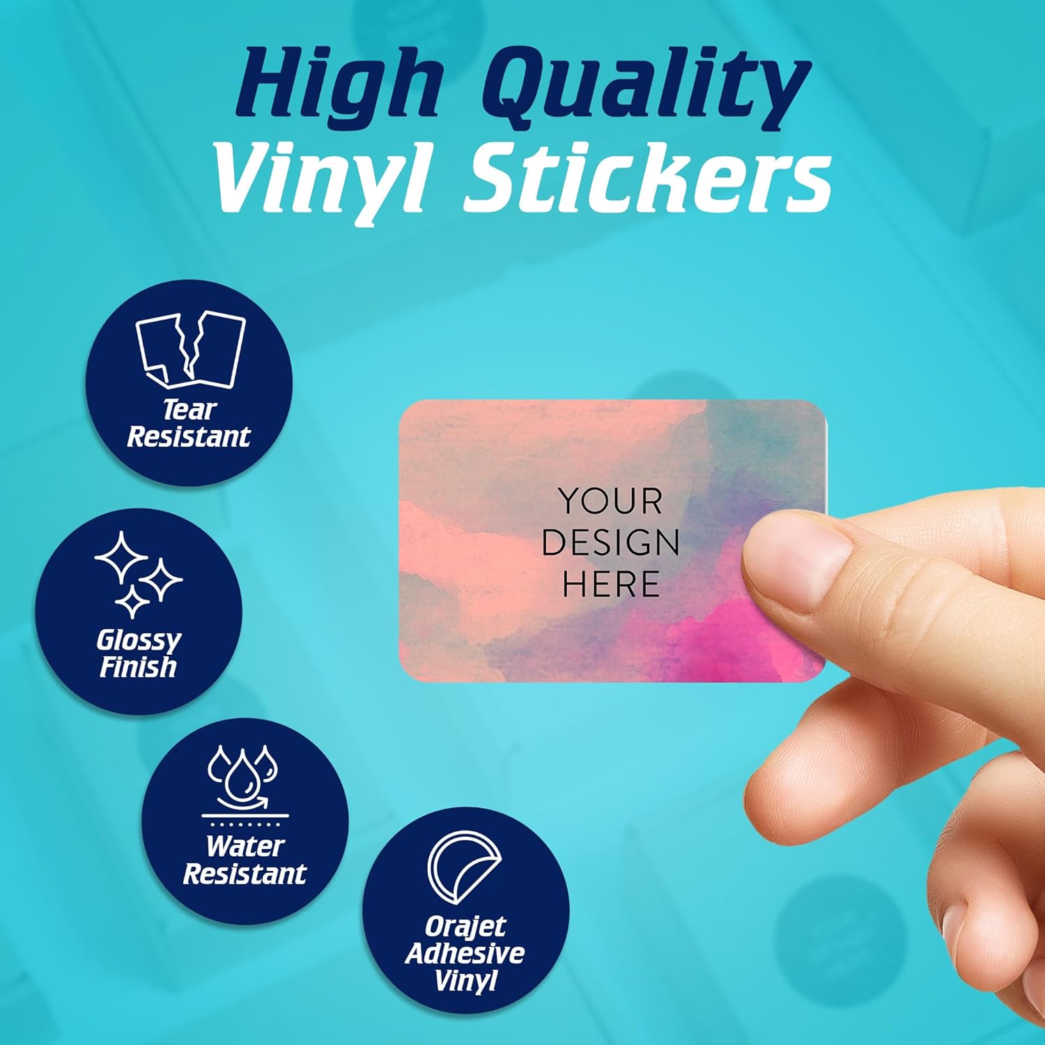 100 Custom Vinyl Stickers - Upload Your own Image, Text, Design, Logo - Personalized Logo Labels