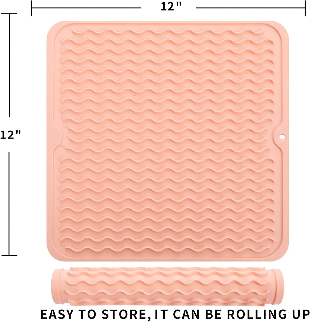 Silicone Dish Drying Mat for Multiple Usage,Easy clean,Eco-friendly,Heat-resistant Silicone Mat for