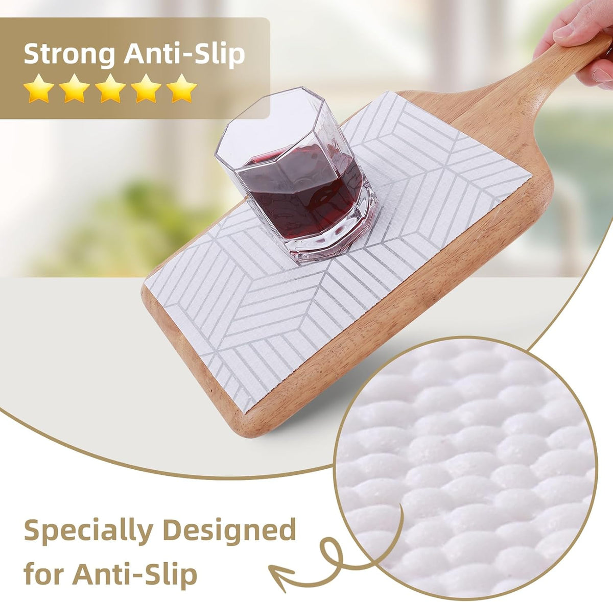 Shelf Liners for Kitchen Cabinets Non Adhesive Shelf Liner Paper Non-Slip Thickened Drawer Liner
