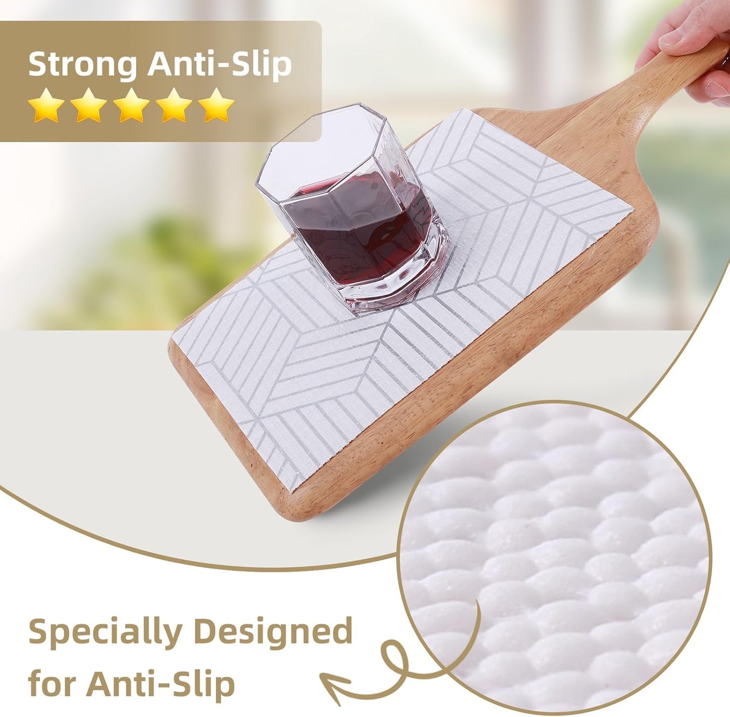 Shelf Liners for Kitchen Cabinets Non Adhesive Shelf Liner Paper Non-Slip Thickened Drawer Liner