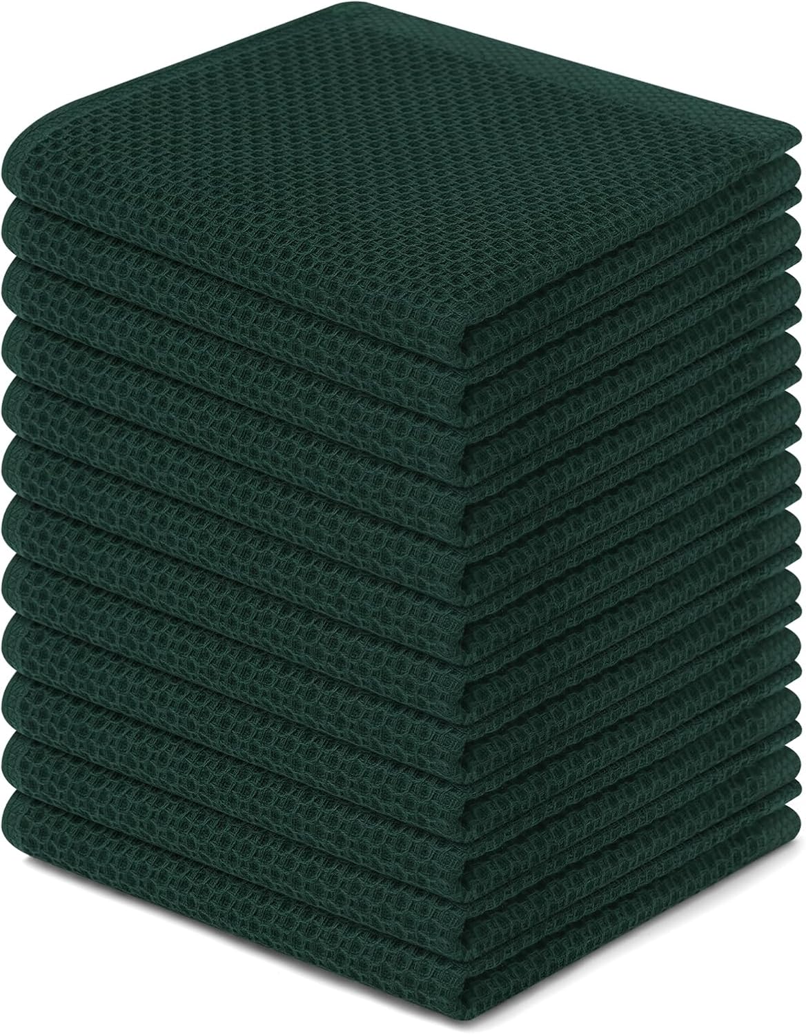 Homaxy 100% Cotton Waffle Weave Kitchen Dish Cloths, Ultra Soft Absorbent Quick Drying Dish Towels