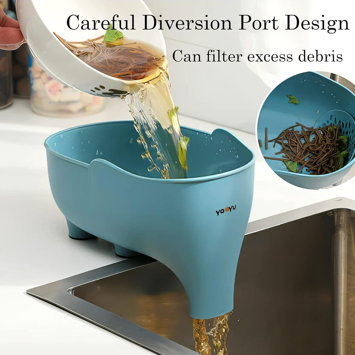 2PCS Vegetables Washing Basket Elephant Drainage Basket Fruit Basket for Draining Pasta Noodles