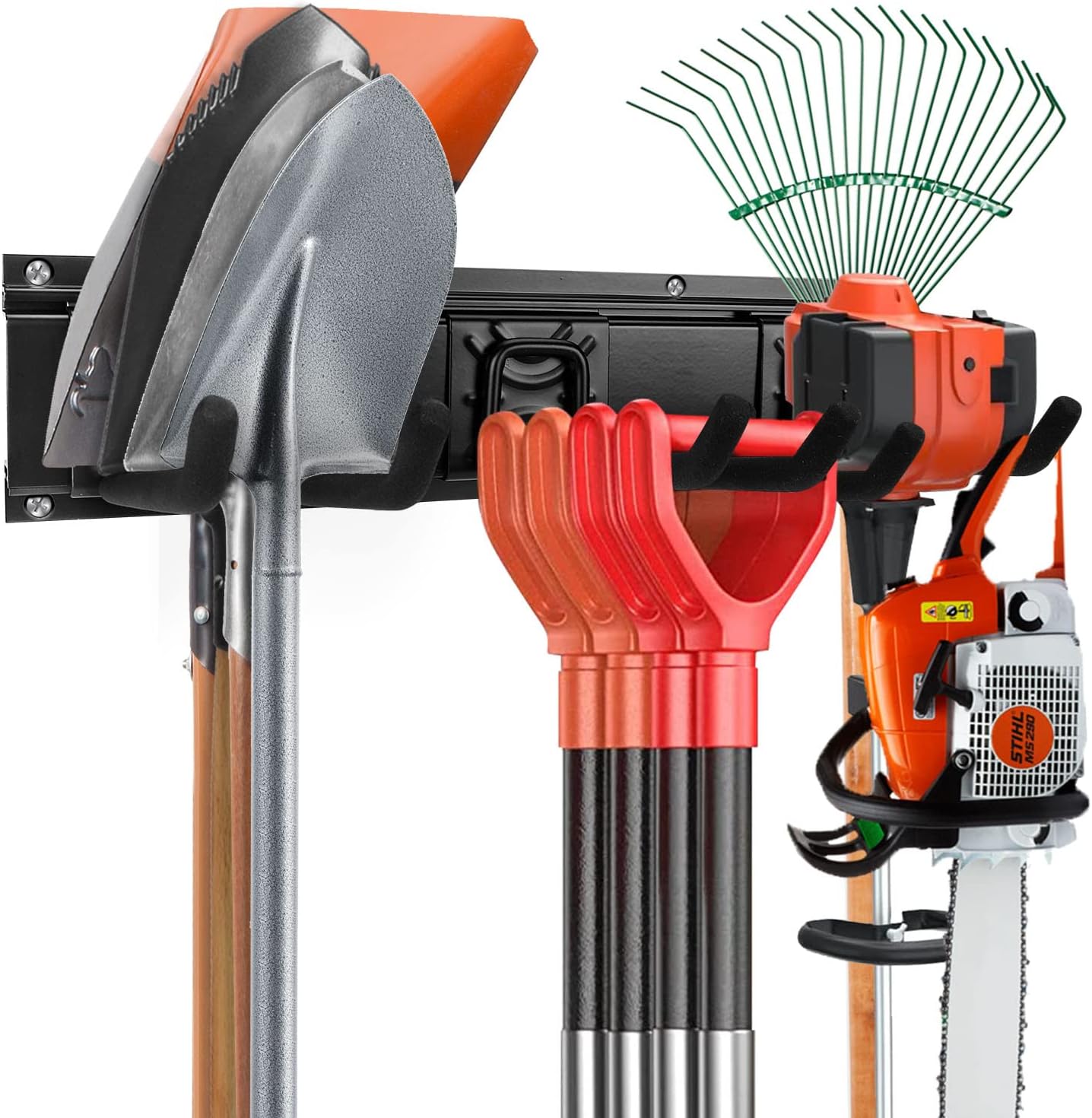 Garage Garden Tool Storage Rack Organizer Wall Mount, Yard Shovel Rack Holder Organization