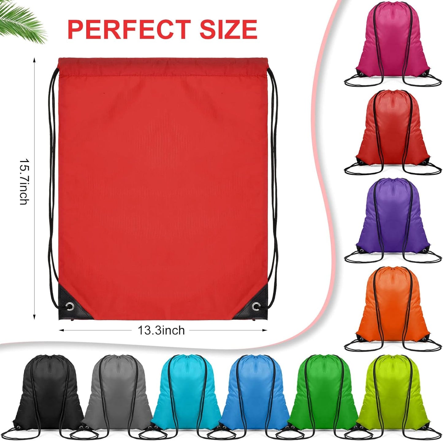 Shappy 100 Pieces Drawstring Bag Gym Portable String Sack Backpacks Polyester Blank Cinch