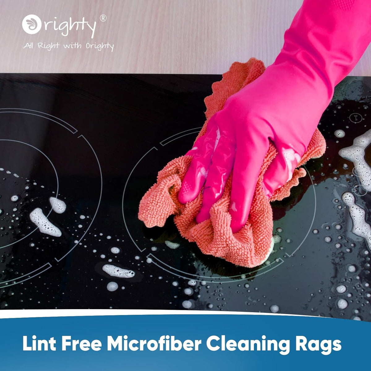 Orighty Microfiber Cleaning Cloths, 75 Sheets Shop Towels, Reusable Paper Towels Shop Rags