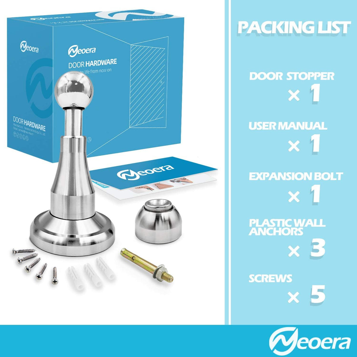 Neoera Magnetic Door Stopper, Updated Hydraulic Shock Absorbent Technology, Soft-Catch Magnetic