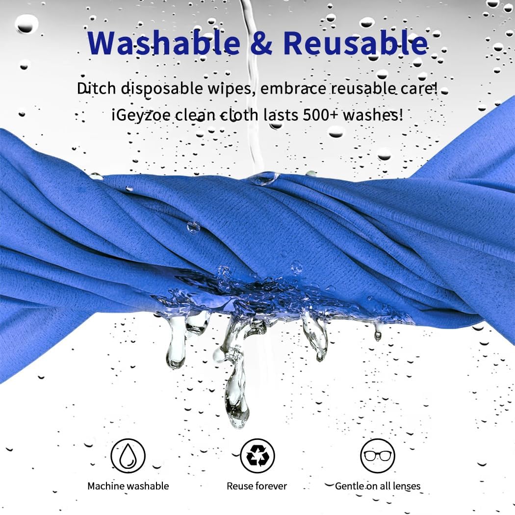 20 Pack Microfiber Glasses Cleaning Cloths - Glasses Wipes Ultra Soft & Reusable Eyeglass Lens