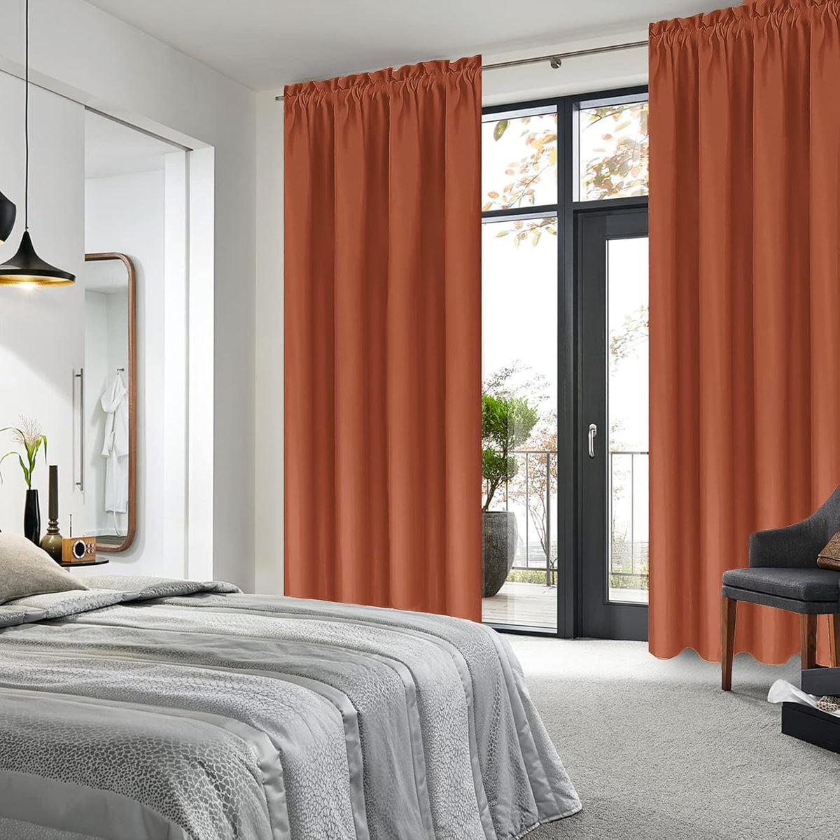 DWCN Blackout Curtains Thermal Insulated, Energy Saving & Noise Reducing Bedroom and Living Room
