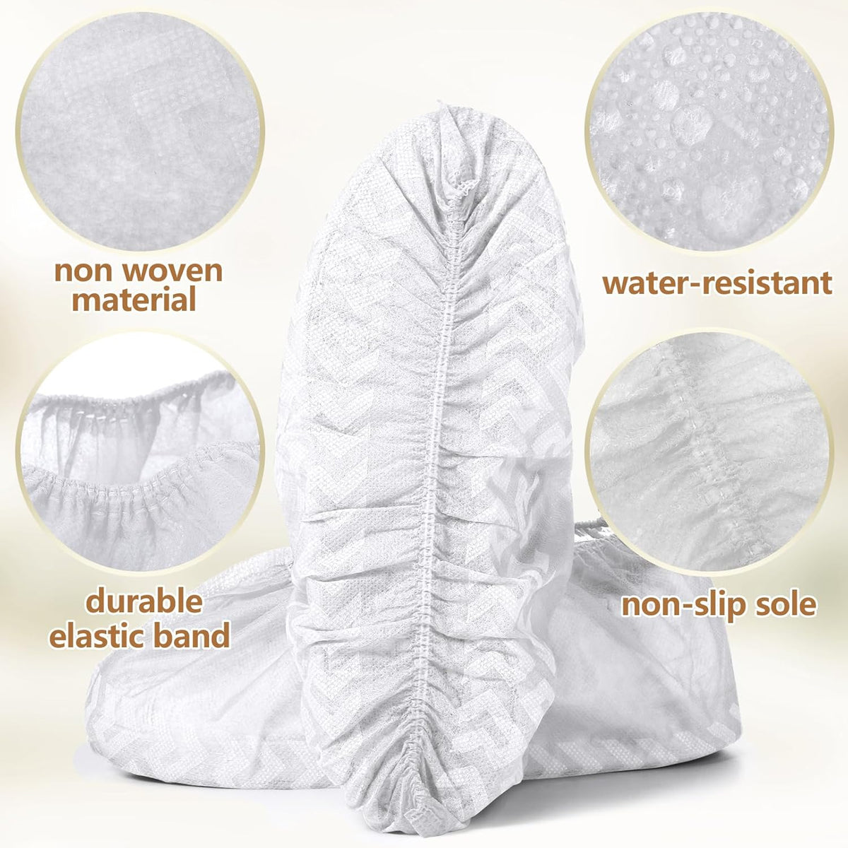 Zhanmai 300 Pack Disposable Shoe Covers Non Slip Disposable Large Foot Booties Shoe Covers for