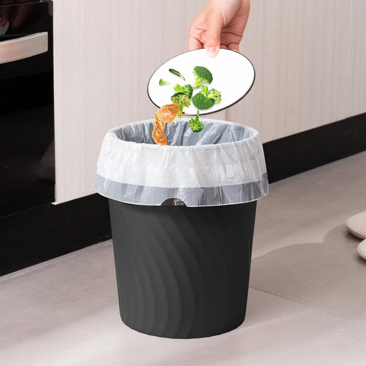 YGJT Small Trash Can, 6 Pack 1.8 Gallons Bathroom Trash Can, Slim Waste Basket, Round Garbage Can