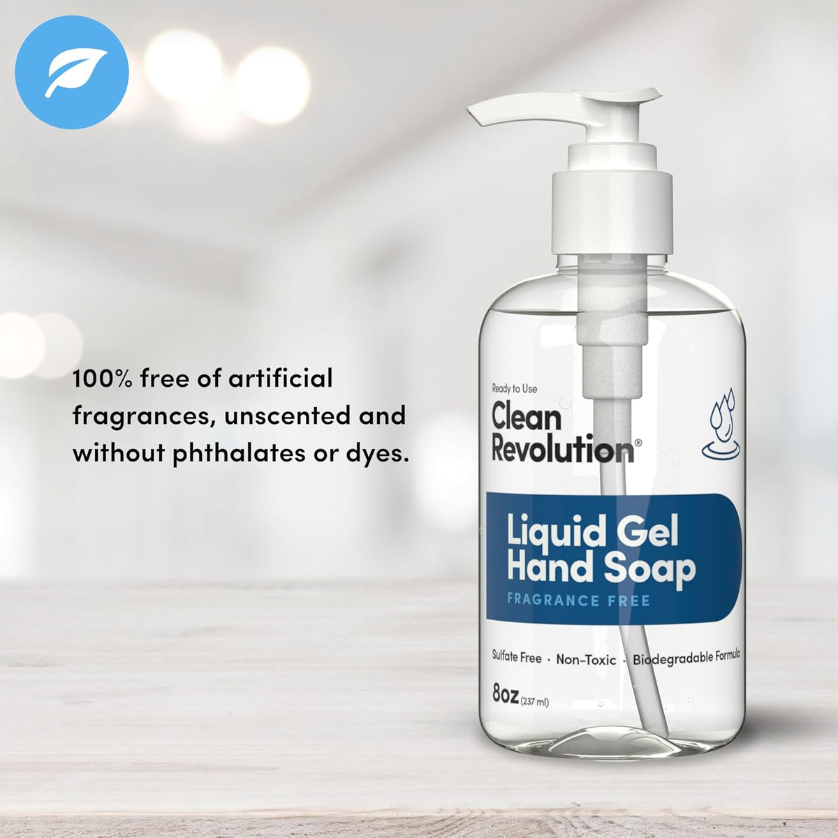 Clean Revolution Liquid Gel Hand Soap, Silky Rich Liquid, Quick Lather, Fast Rinsing (Fragrance