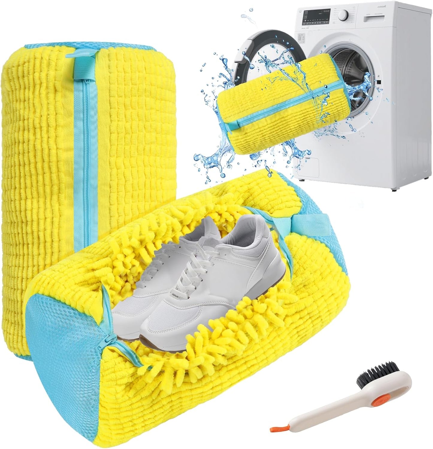 Shoe Washing Machine Bag - 2Pack Laundry Shoe Bag for Washer and Dryer, Reusable Shoe Cleaning Bag