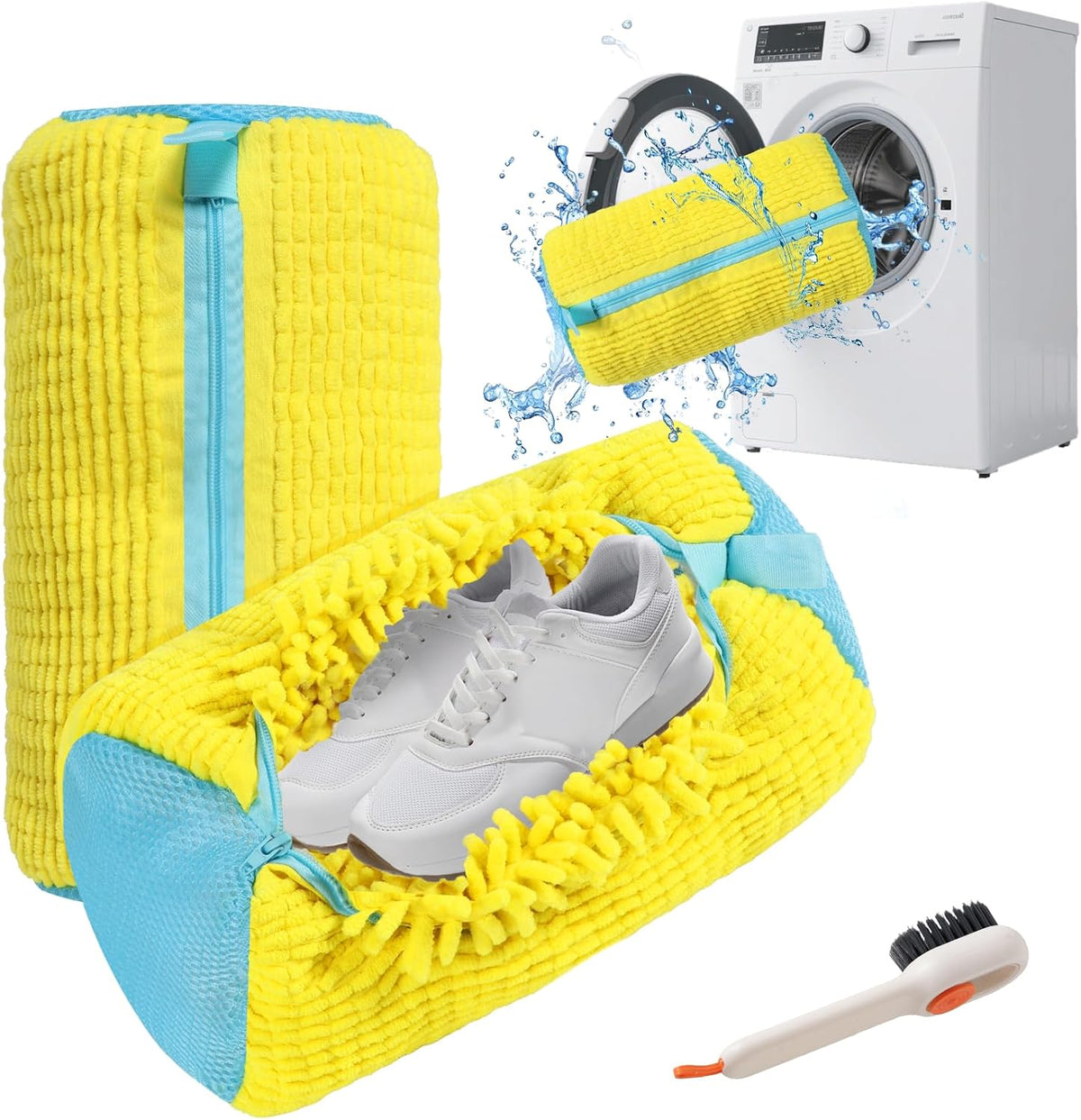 Shoe Washing Machine Bag - 2Pack Laundry Shoe Bag for Washer and Dryer, Reusable Shoe Cleaning Bag
