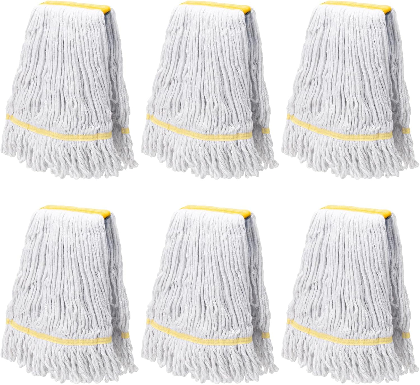 KeFanta 6 Pack Heavy Duty Commercial Mop Head Replacement,Wet Industrial Cotton Looped End String