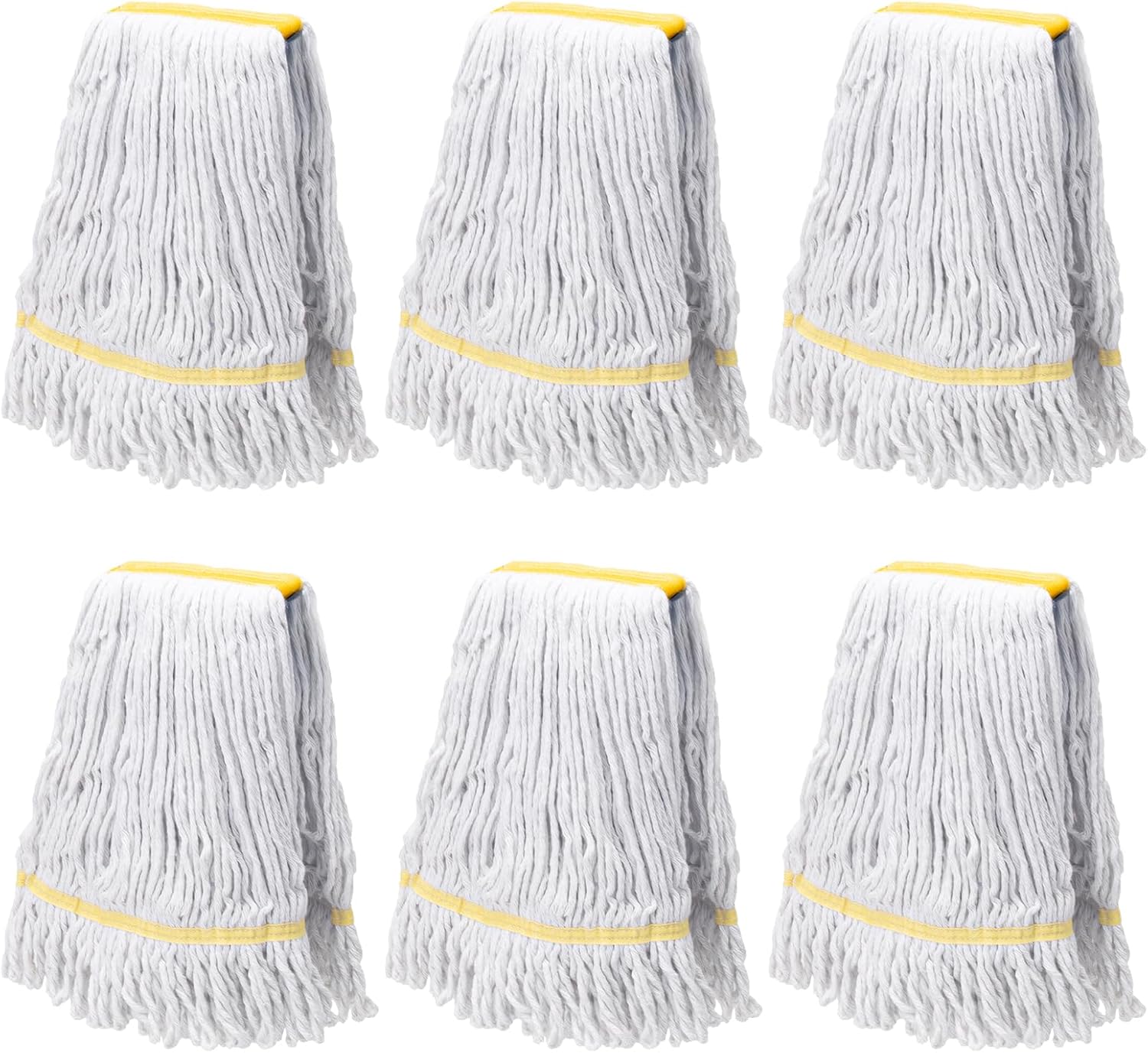 KeFanta 6 Pack Heavy Duty Commercial Mop Head Replacement,Wet Industrial Cotton Looped End String