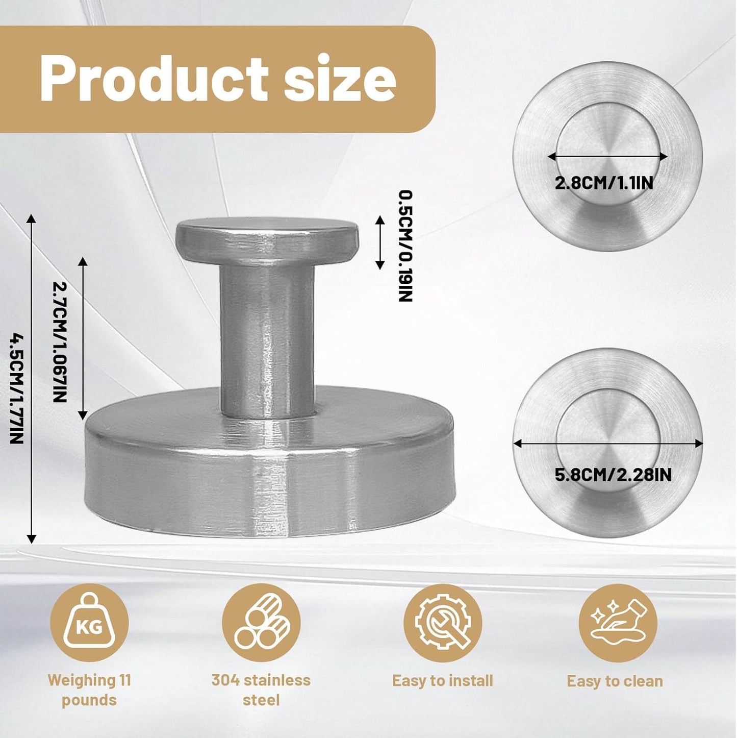 4 Pcs Suction Cup Hooks，No-Drill Suction Cup Hooks， Removable Hook，Towel Hook，Suction Hook for