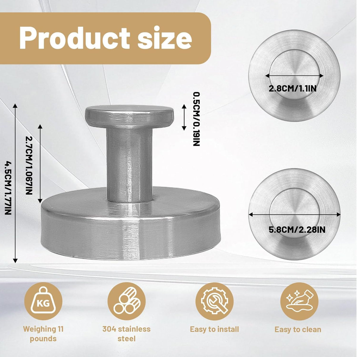 4 Pcs Suction Cup Hooks，No-Drill Suction Cup Hooks， Removable Hook，Towel Hook，Suction Hook for
