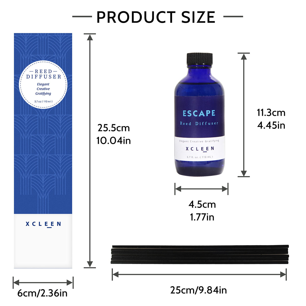 Xcleen Reed Diffusers Set, 3.7 Oz Scent Diffuser, 6 Reed Diffuser Sticks, 110ml – view 2