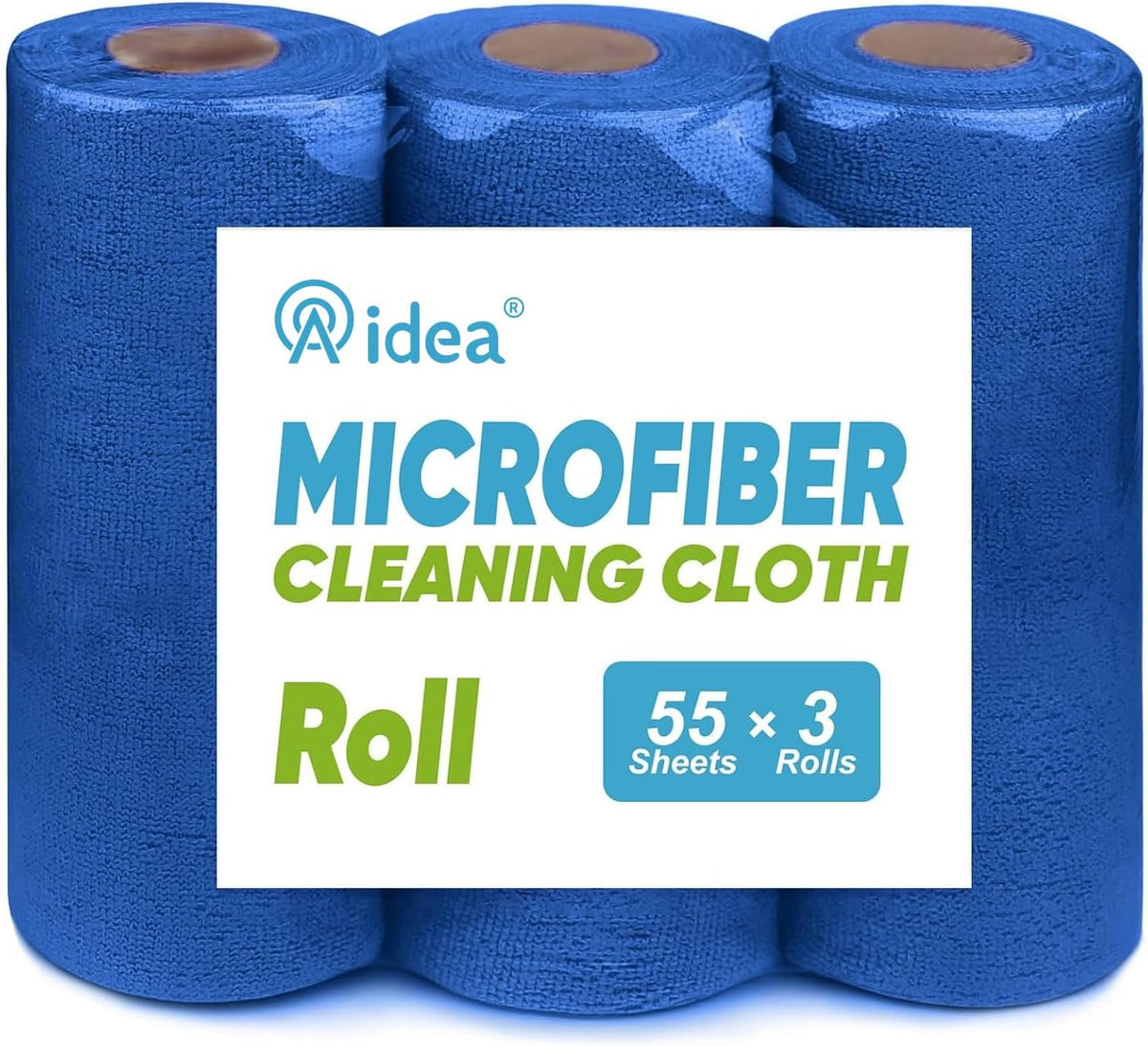 AIDEA Microfiber Cleaning Cloth 165 Sheets 3 Roll, Microfiber Towels for Cars, Shop Rags Washable