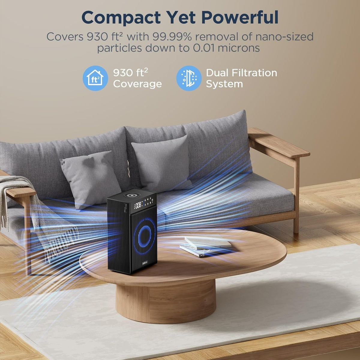 CleanForce Cube | 4-in-1 Desk Organizer with Air Purifier, Wireless Charger, Bluetooth Speaker &