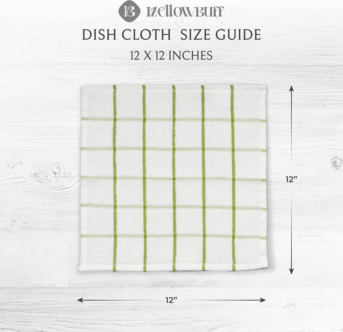 100% Cotton Terry Dish Cloth & Dish Towel, 6 Pack, Super Soft and Absorbent Kitchen Towels, Perfect