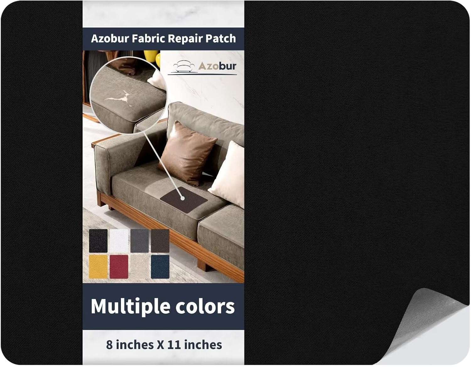 Azobur Velvet Patch,Self-Adhesive Rectangular Flannel Fabric Patch,Multicolor Available Anti