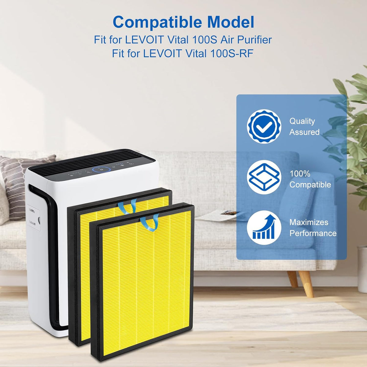 Vital 100S Pet Replacement Filter Compatible with Levoit Smart WiFi Vital 100S Air Puri-Fier