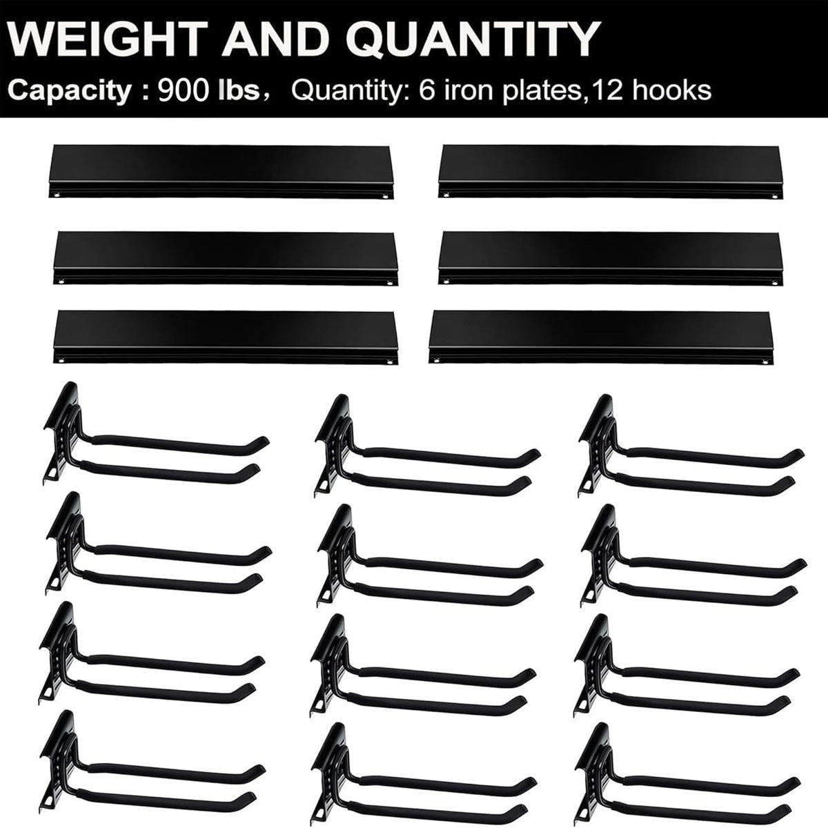 Wallmaster Garage Storage Organization Wall Mount, Garden Tool Rack Organizer Heavy Duty Folding