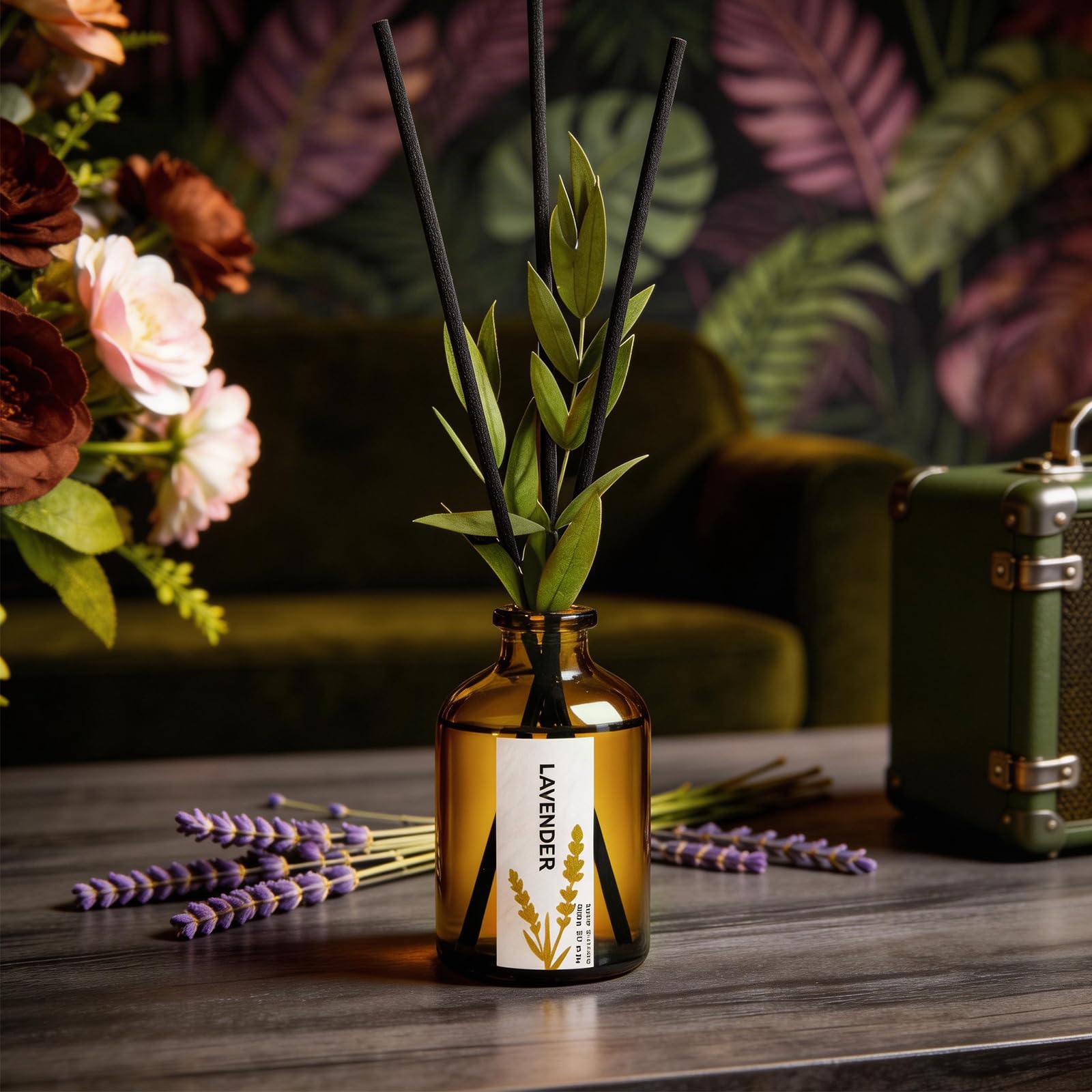 Reed Diffuser Set of 3, Eucalyptus, Linen & Lavender Scented Oil Diffusers with 15 Reeds