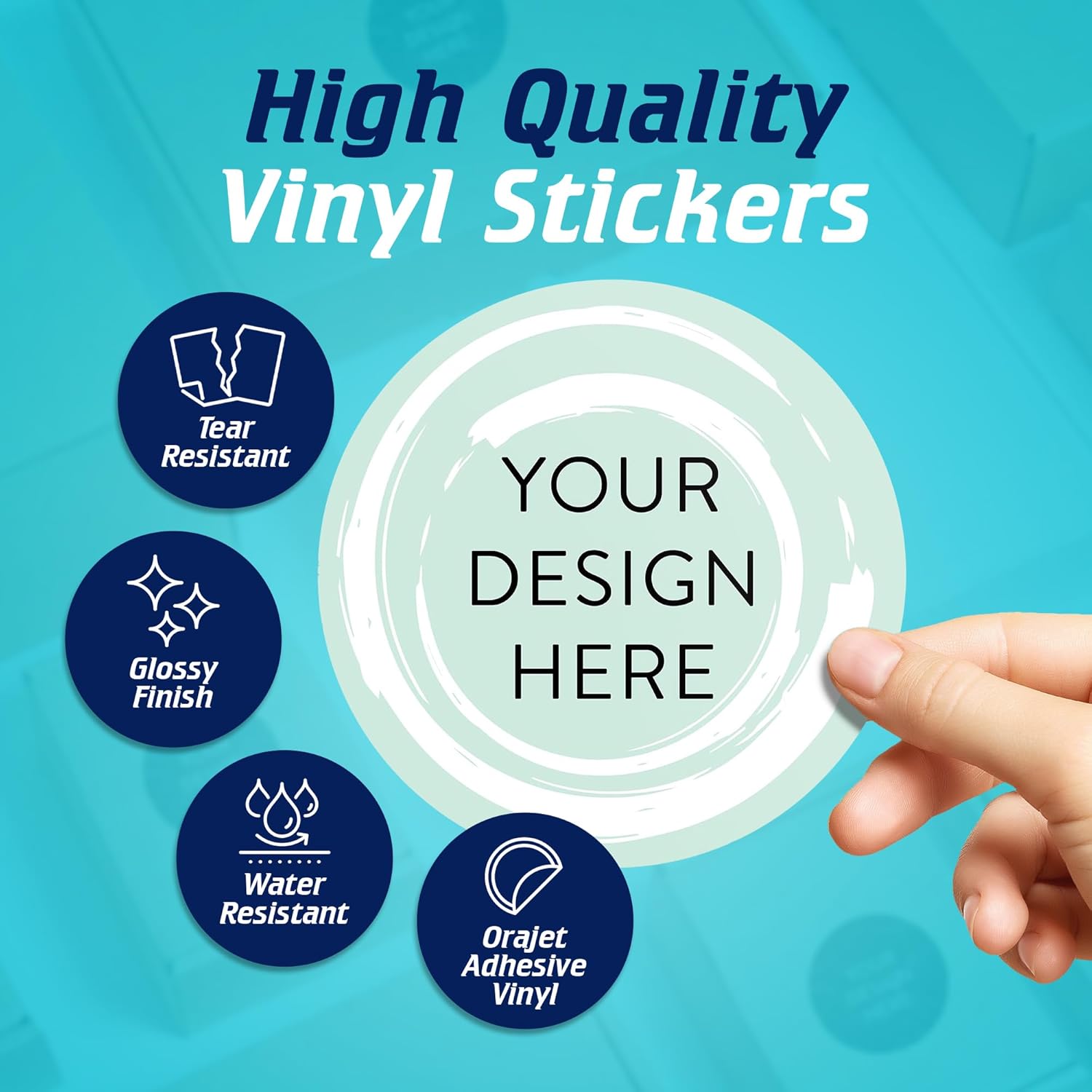 100 Custom Vinyl Stickers - Upload Your own Image, Text, Design, Logo - Personalized Logo Labels