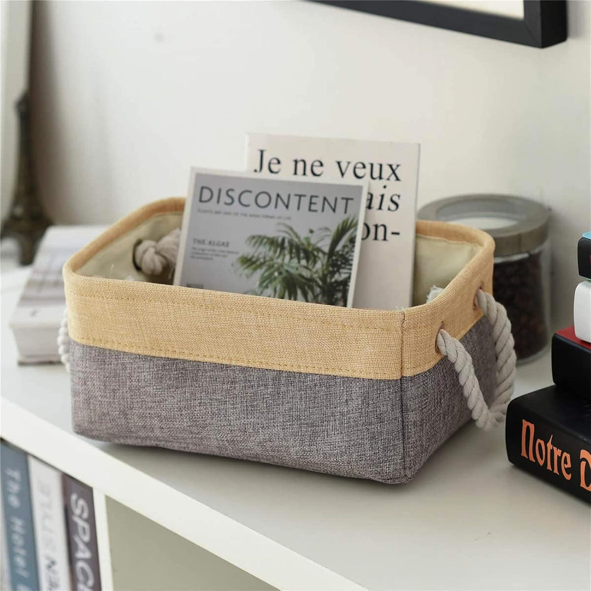 TheWarmHome Small Storage Bins Basket - Small Storage Baskets for Organizing Shelves, Fabric