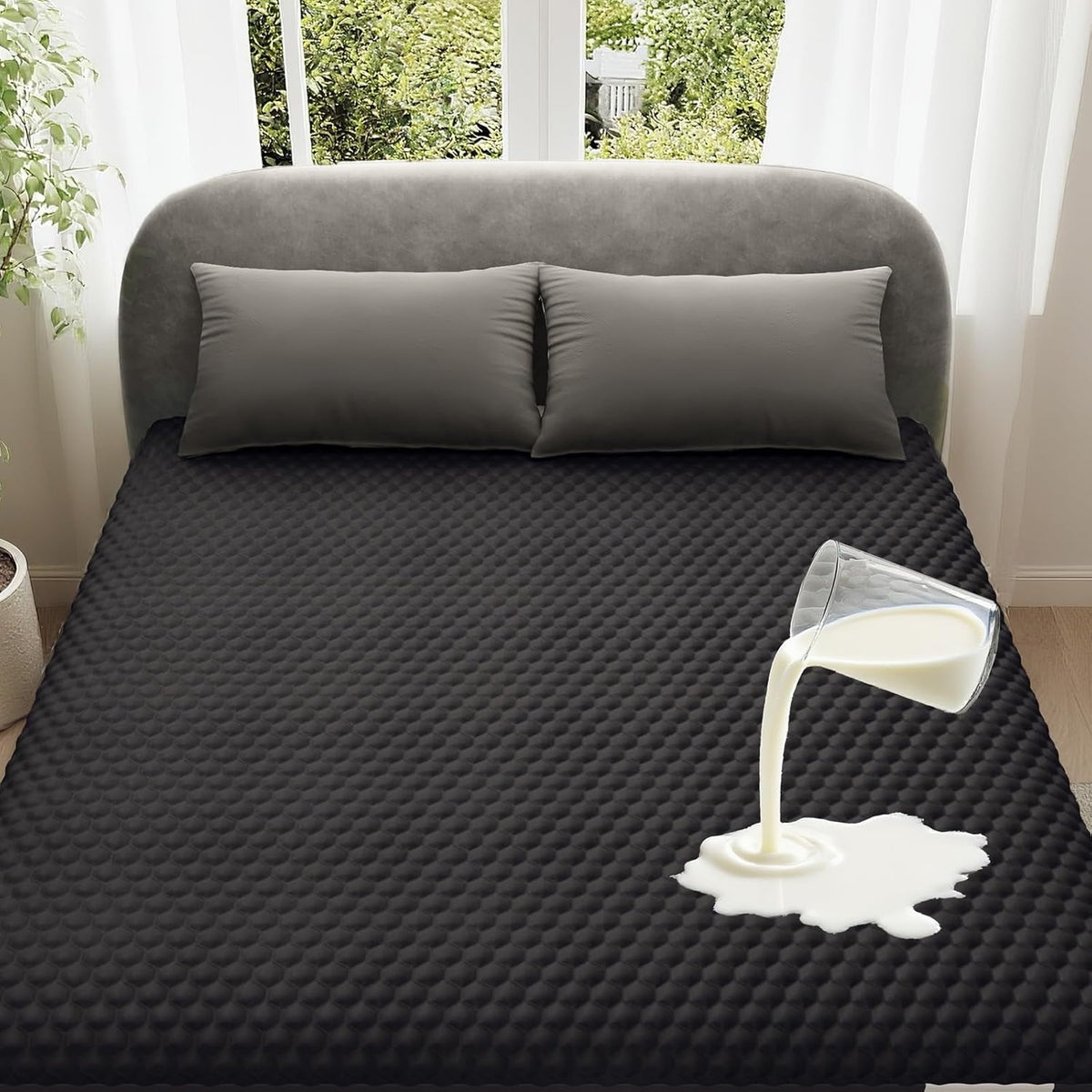 OhGeni 100% Waterproof Mattress Protector, Queen Size Mattress Pad, Fits 6"-20" Mattresses with