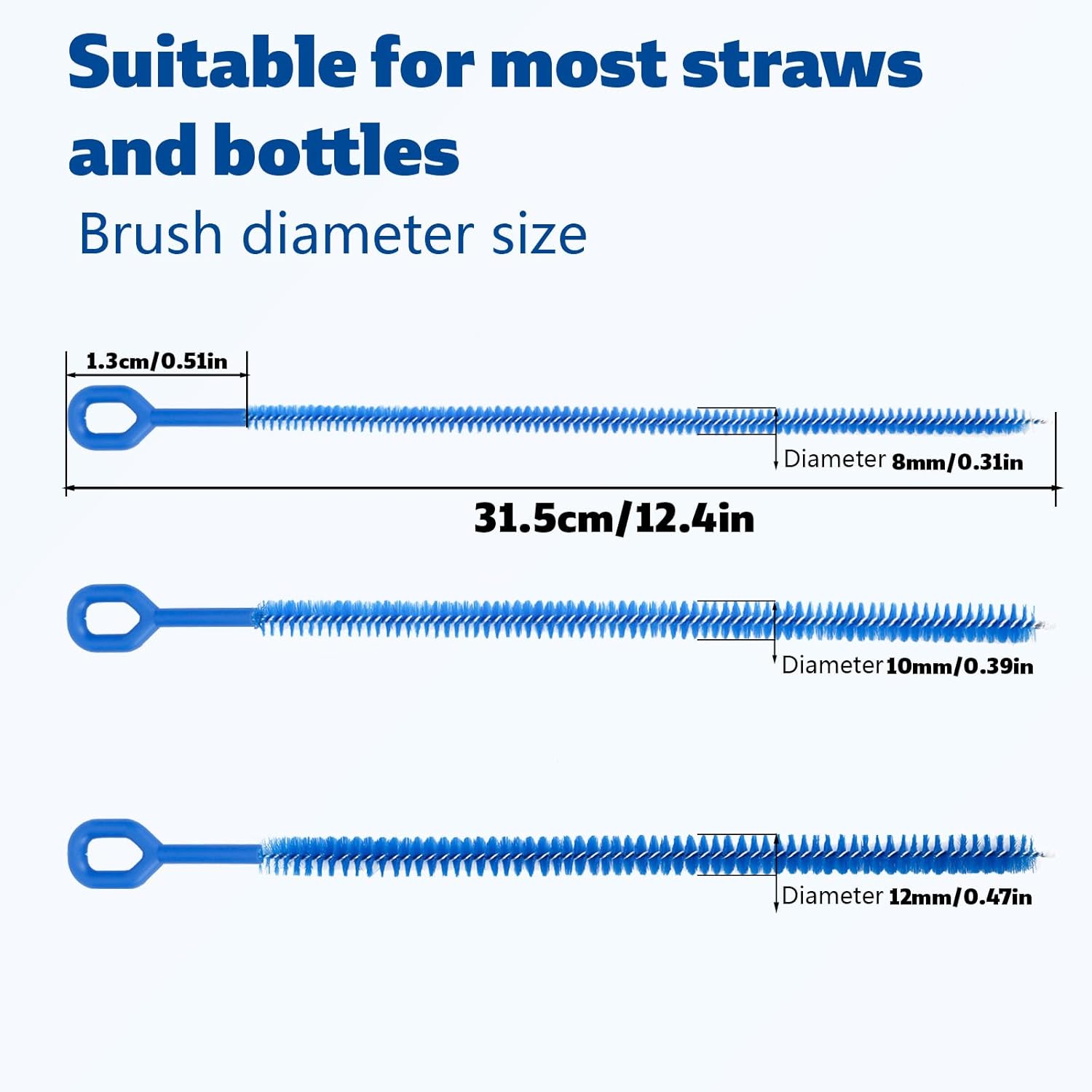4pcs Straw Cleaner Brushes for Stanley, 12.4in Extra Long Full Bristles Replacement Coverage