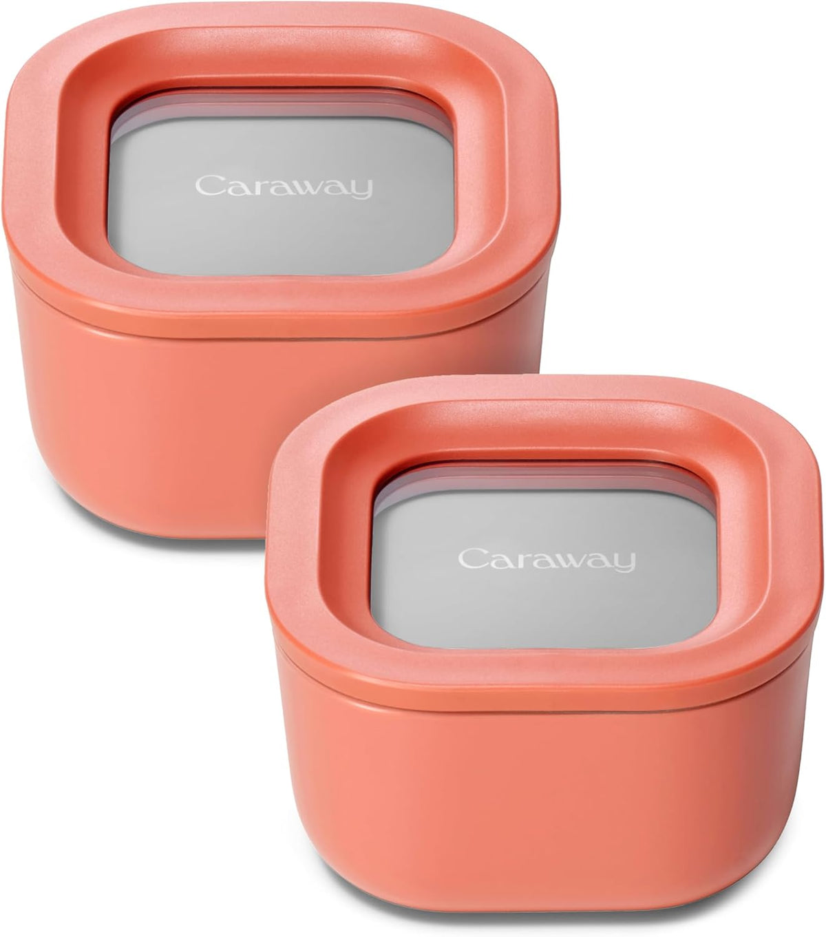 Caraway 2pc Glass Food Storage Set - 1.75 Cup Food Containers (2) - Non-Toxic Ceramic-Coated Glass