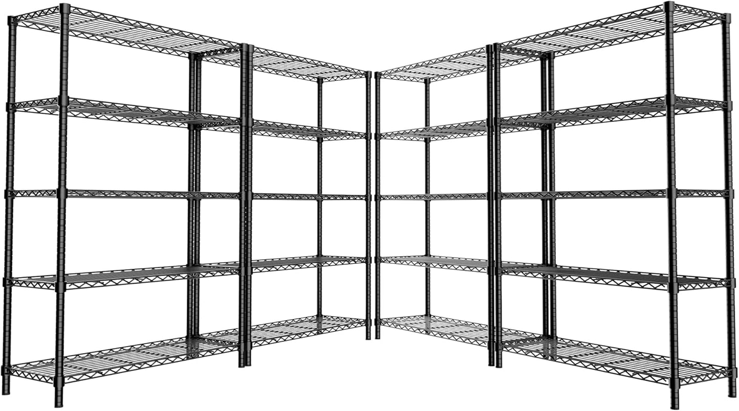 Storage Shelves, 4 PCS 48" L x 20" W x 72" H Heavy Duty Garage Wire Shelving Unit Loads 2000LBS