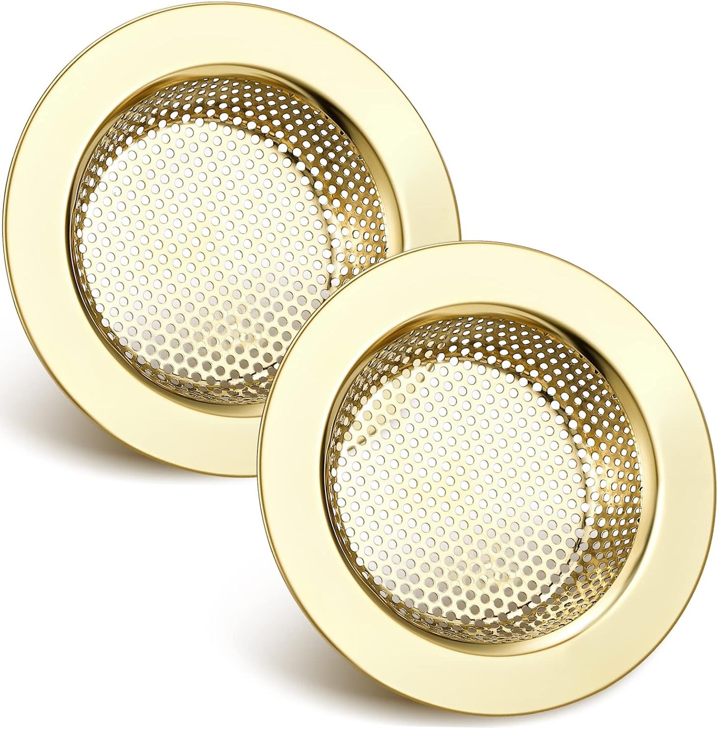 Retisee 2 Pcs Sink Strainer Stainless Steel Kitchen Sink Drain Strainer Basket Cover Mesh Hair Food