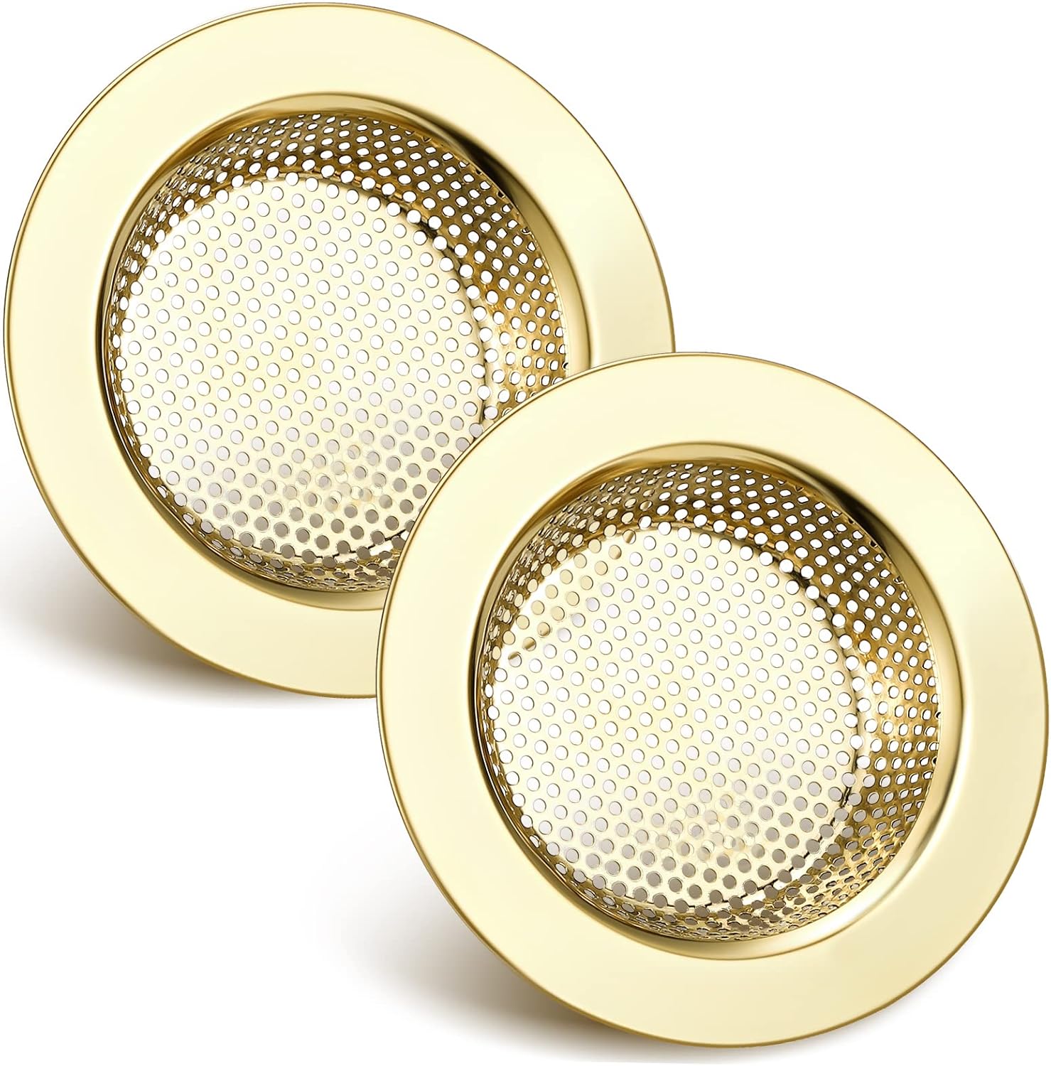Retisee 2 Pcs Sink Strainer Stainless Steel Kitchen Sink Drain Strainer Basket Cover Mesh Hair Food