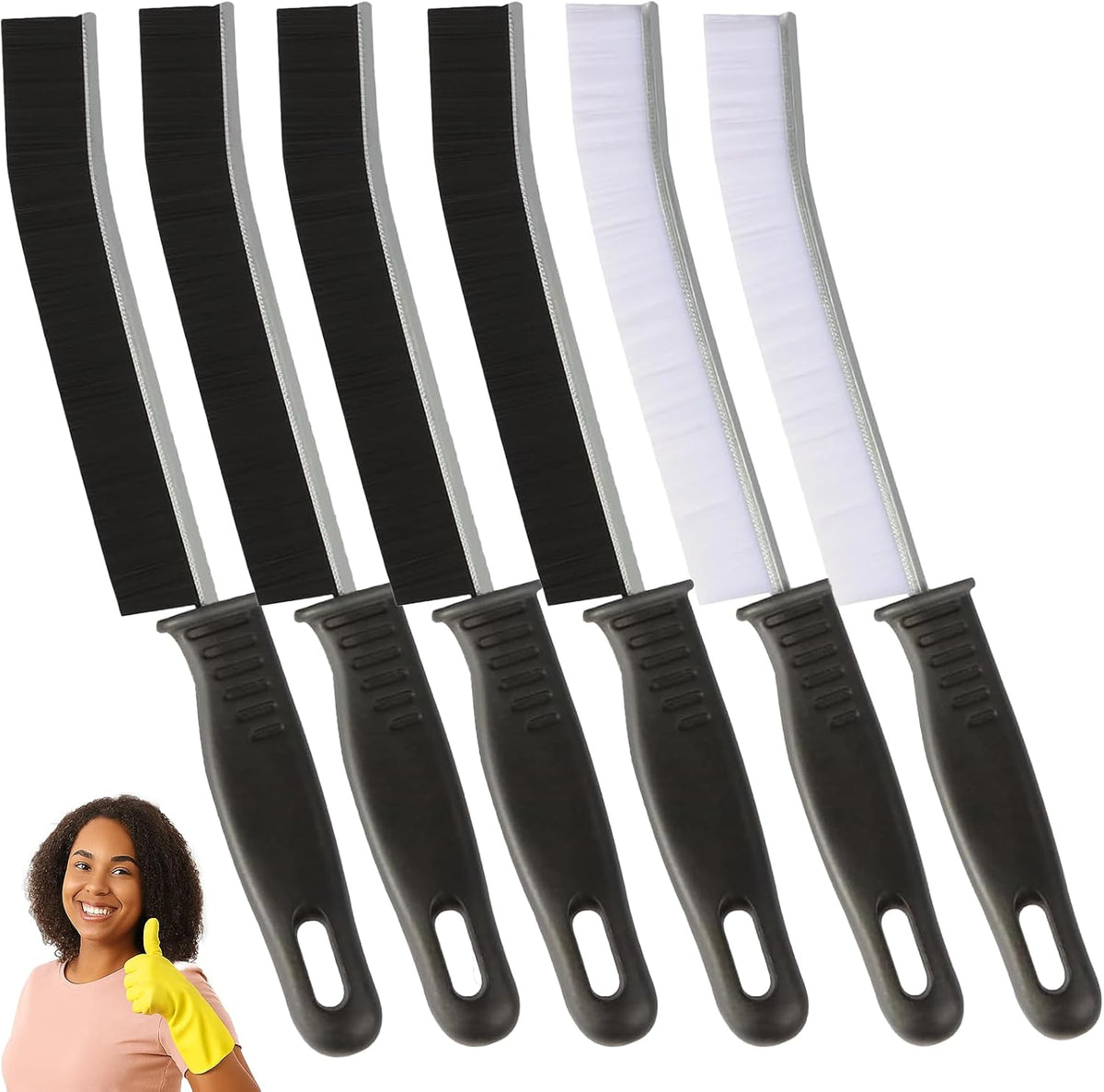 Crevice Cleaning Brush Set, 6 Pack Gap Cleaning Brushes for Bathroom, Kitchen, Window Track, Hard
