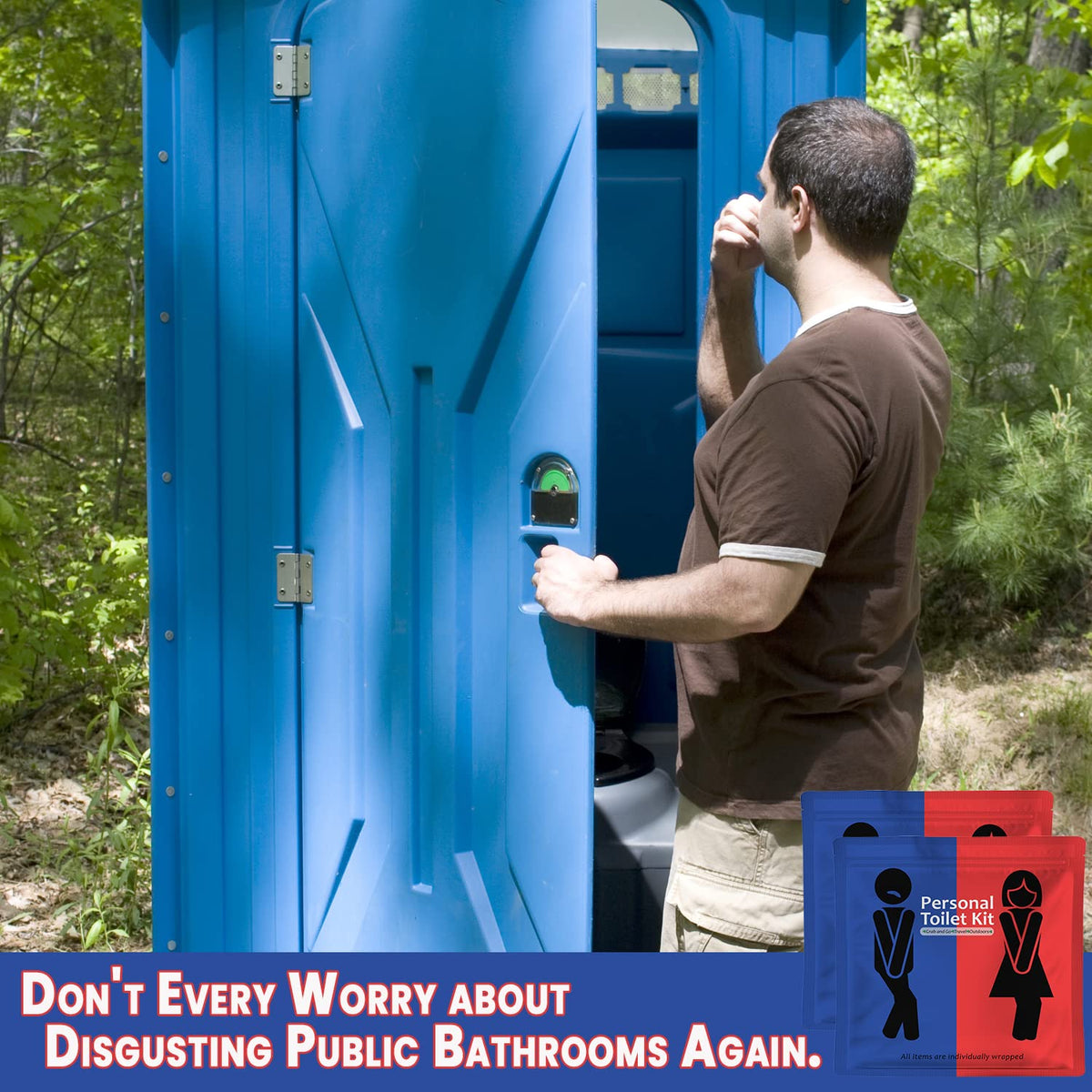 Personal Toilet Kit To Go – 10 Pack | Disposable Public Restroom Kit | Individually Wrapped for