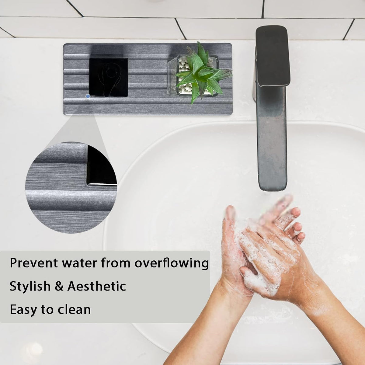 Diatomite Soap Dish, Water Absorbing Stone Tray, Kitchen Sink Organizer, Fast Drying Counter Holder