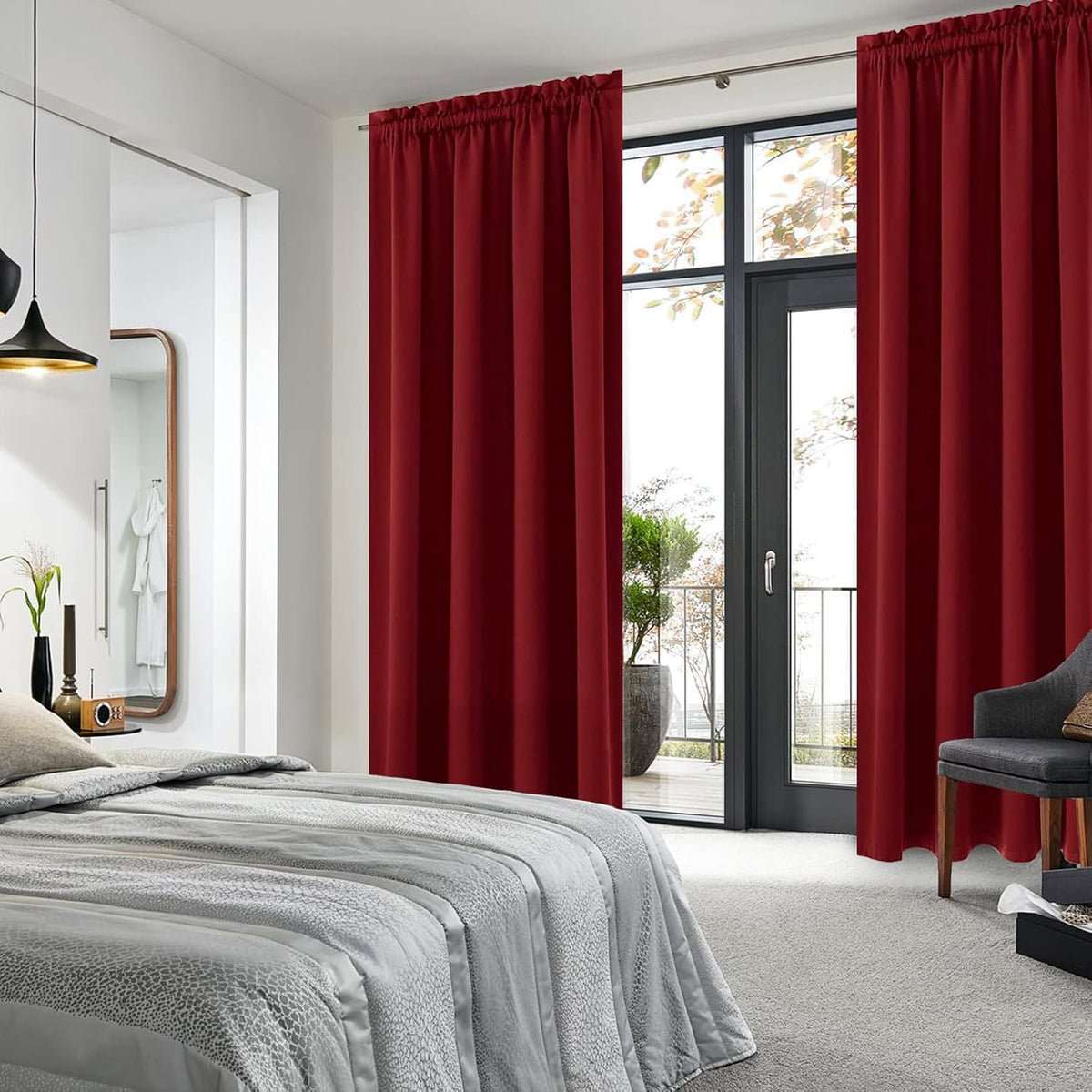 DWCN Blackout Curtains for Living Room Thermal Insulated, Energy Saving & Noise Reducing Bedroom