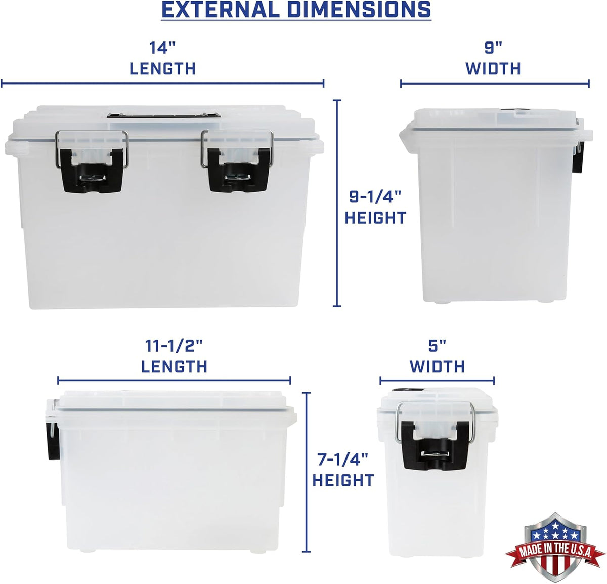 Sheffield 12722 Storage Bins With Lids, 2-Pack Stackable Storage Bins, Made in USA, Lockable and