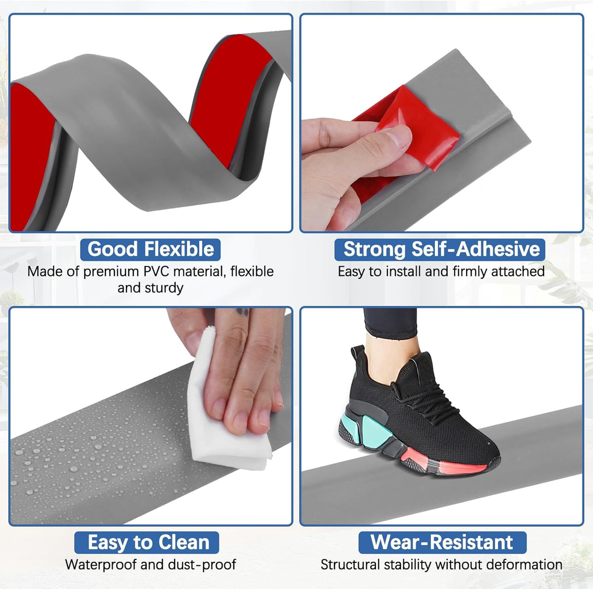 Vinyl Door Threshold Flooring Transition Strip Self Adhesive Carpet Edging Strip for Laminate